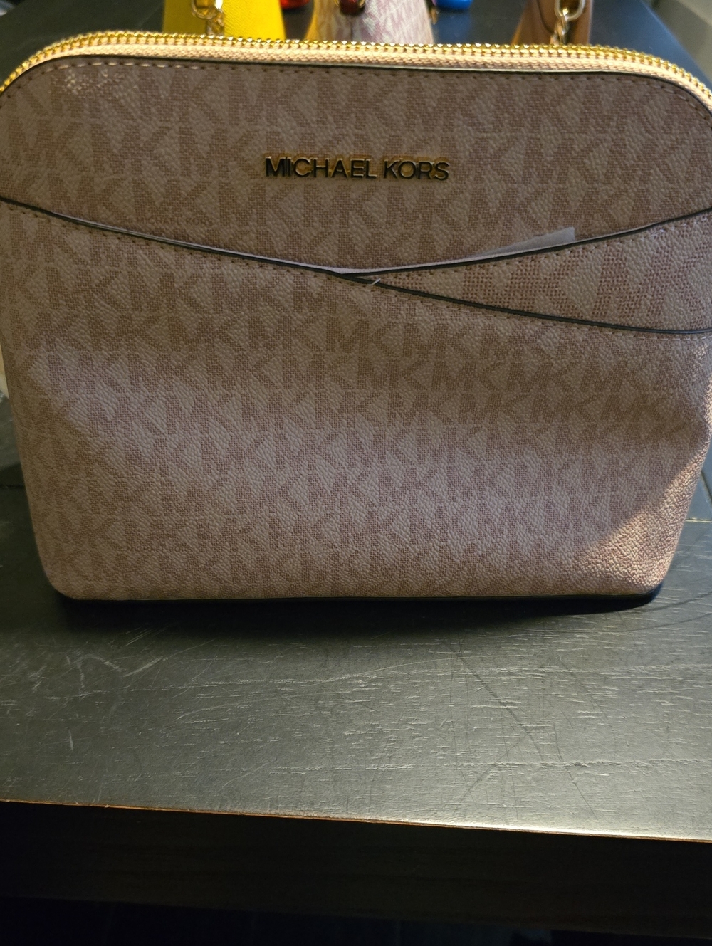 NWT Powder Pink Multi MK Logo Jet Set Dome Crossbody Bag